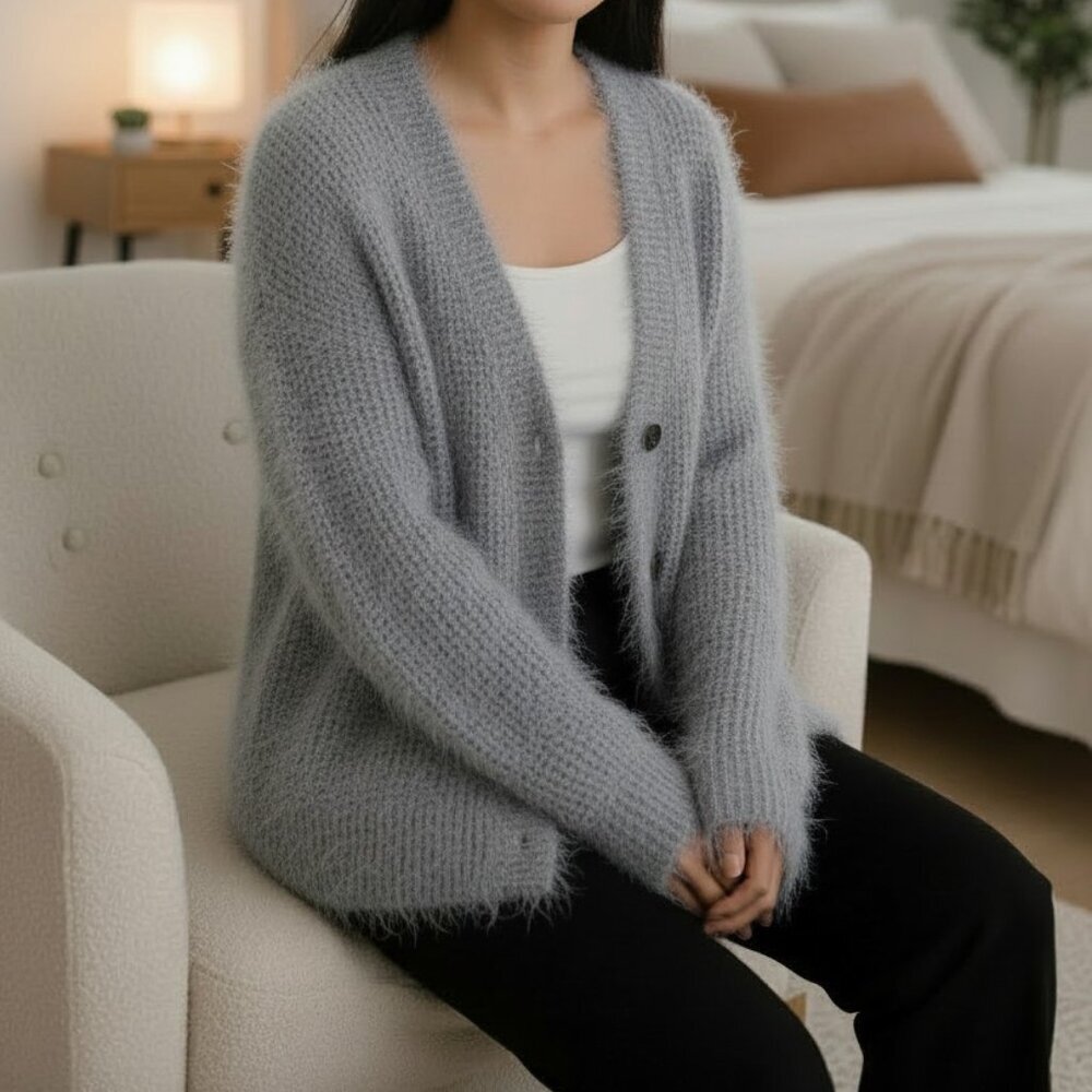 Honeydew Intimates Gray Morning Bliss Cardigan, Small